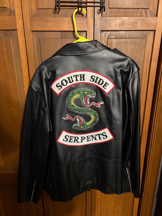 Black Faux Leather Moto Jacket for Men - Picture 2 of 5